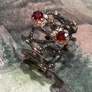 sterling silver and Ruby ring